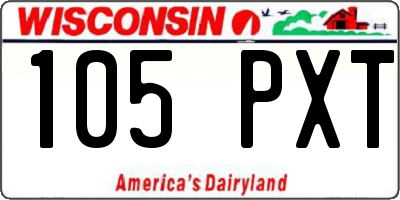 WI license plate 105PXT