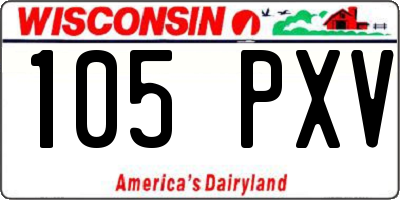WI license plate 105PXV