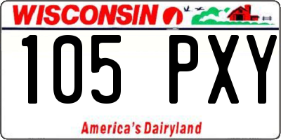 WI license plate 105PXY