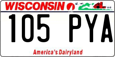 WI license plate 105PYA