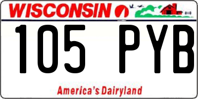 WI license plate 105PYB