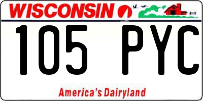 WI license plate 105PYC