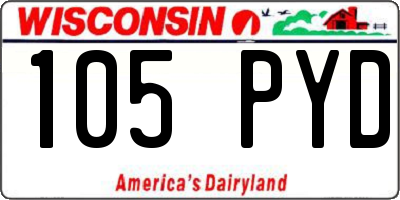 WI license plate 105PYD