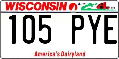 WI license plate 105PYE