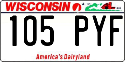 WI license plate 105PYF