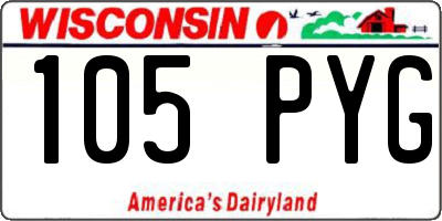 WI license plate 105PYG