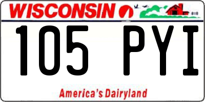 WI license plate 105PYI