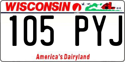WI license plate 105PYJ