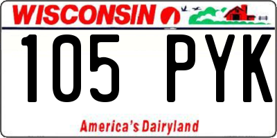WI license plate 105PYK