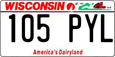 WI license plate 105PYL