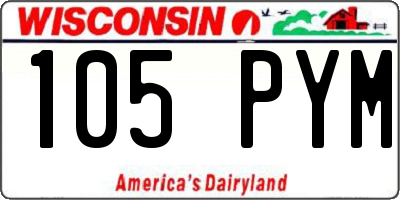 WI license plate 105PYM