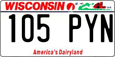 WI license plate 105PYN