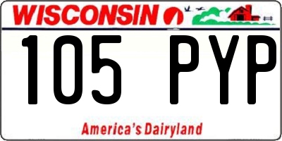 WI license plate 105PYP