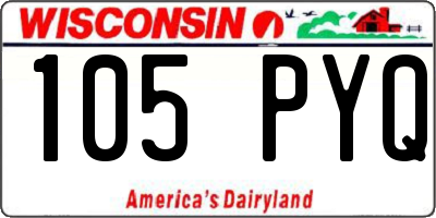 WI license plate 105PYQ