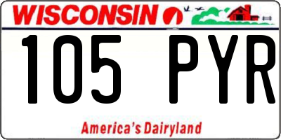 WI license plate 105PYR