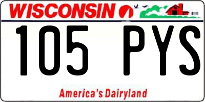 WI license plate 105PYS