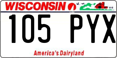 WI license plate 105PYX