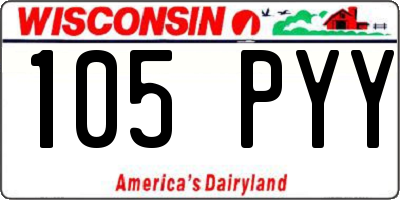 WI license plate 105PYY