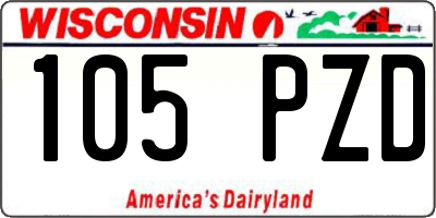 WI license plate 105PZD