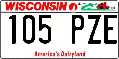 WI license plate 105PZE