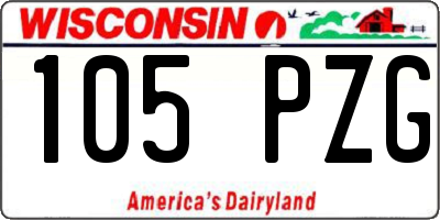 WI license plate 105PZG