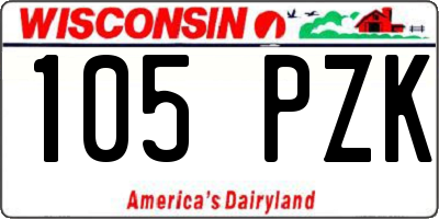 WI license plate 105PZK