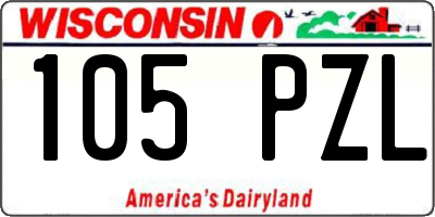 WI license plate 105PZL
