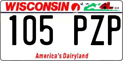 WI license plate 105PZP