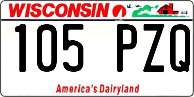 WI license plate 105PZQ