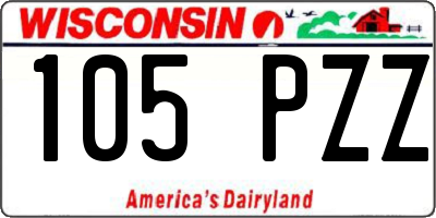 WI license plate 105PZZ