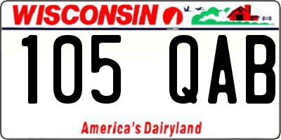 WI license plate 105QAB
