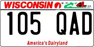 WI license plate 105QAD