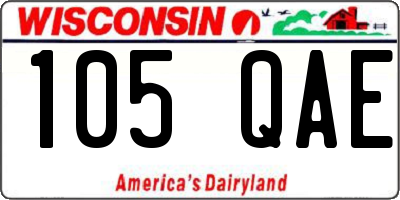 WI license plate 105QAE