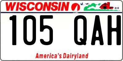 WI license plate 105QAH