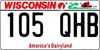 WI license plate 105QHB