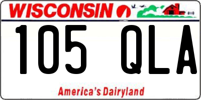 WI license plate 105QLA