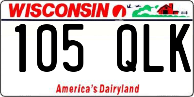 WI license plate 105QLK