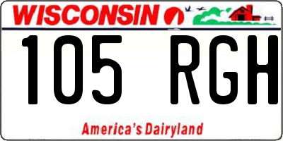 WI license plate 105RGH
