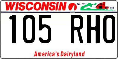 WI license plate 105RHO