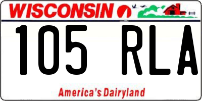 WI license plate 105RLA
