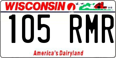 WI license plate 105RMR