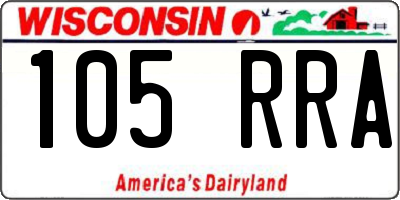 WI license plate 105RRA