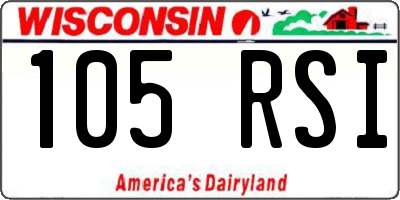 WI license plate 105RSI
