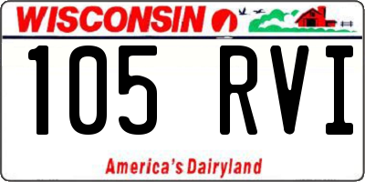 WI license plate 105RVI