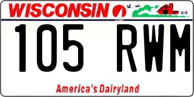 WI license plate 105RWM