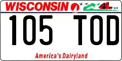 WI license plate 105TOD