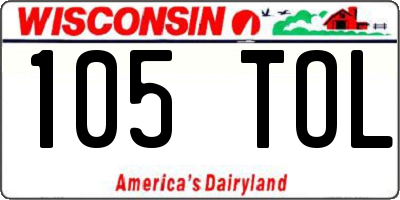 WI license plate 105TOL