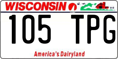 WI license plate 105TPG