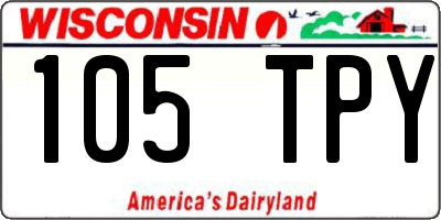 WI license plate 105TPY
