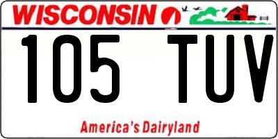 WI license plate 105TUV